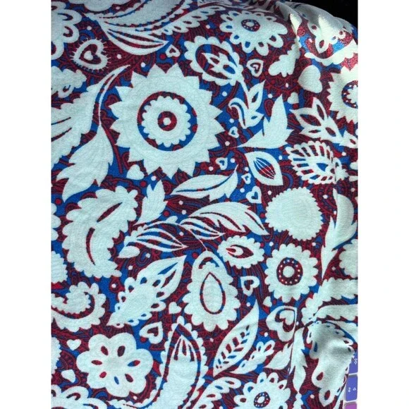 Womans Tall & Curvy LULAROE Leggings BLUE & Red Floral print T&C NEW Flowers - Picture 1 of 1